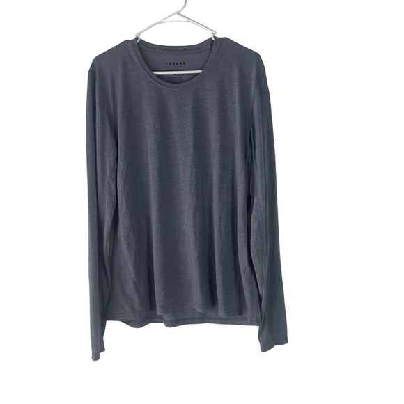 Iceburg Men's Size Large‎ Blue Long Sleeve Base Layer Performance Shirt - Picture 1 of 8